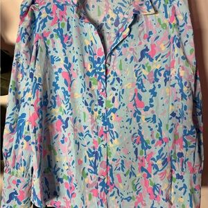 Colorful Abstract Print Blouse